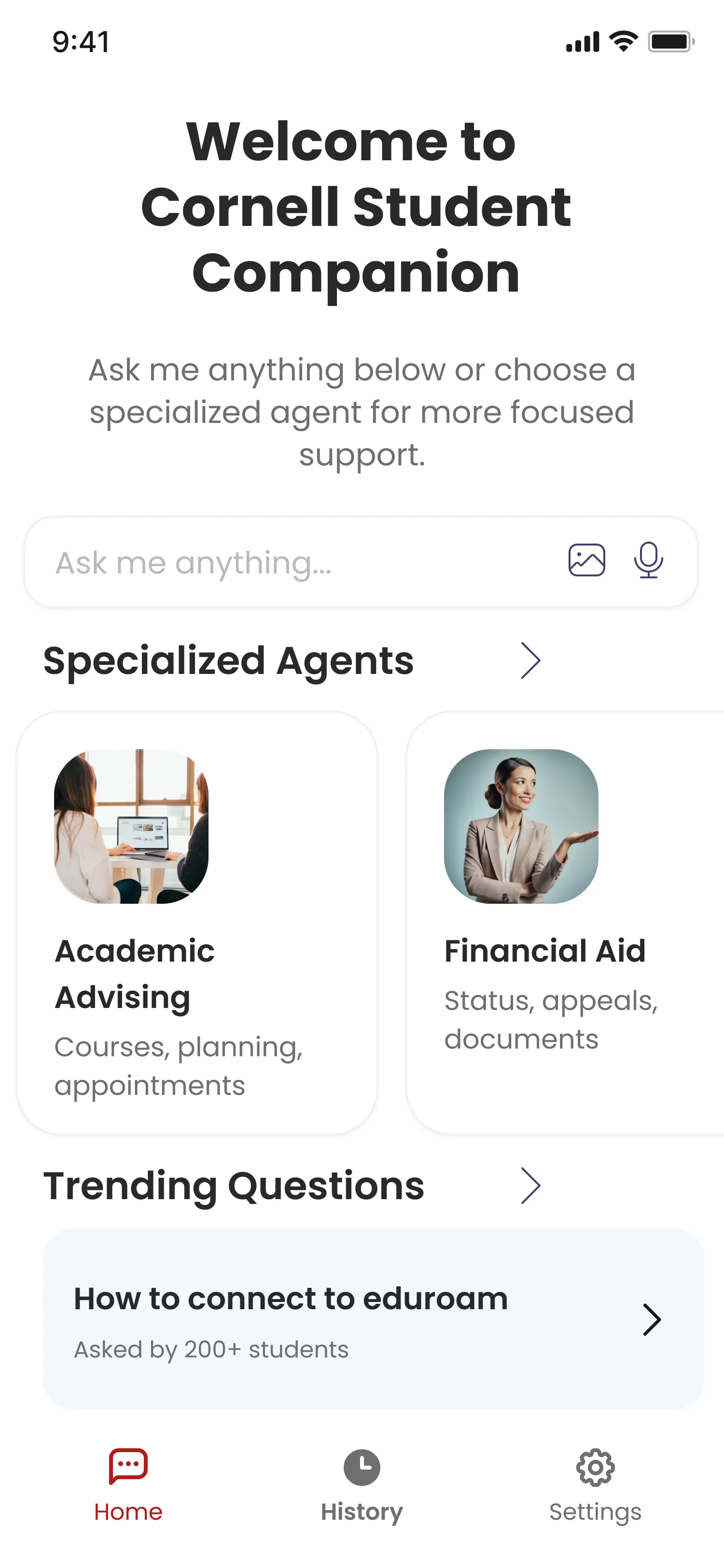 Student Companion Mobile Home Screen